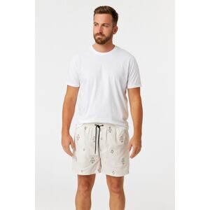 Kahuna Shorts Cotton On Garments Men's Swim Trunks White Geo Print Size Large